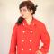 Vintage 60s MOD Tangerine SPY TRENCH Coat