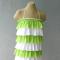 Multi Layered Summer Dress Lime Polka Dot And White