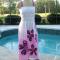 Pink And White Ombre Maxi Dress Patchwork Flowers