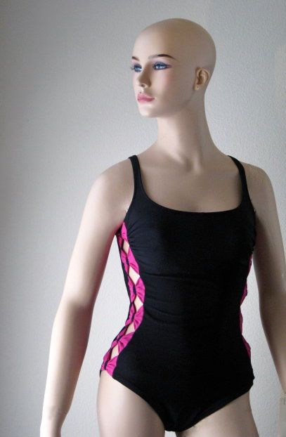 Vintage Maillot with Hot Pink Bows!