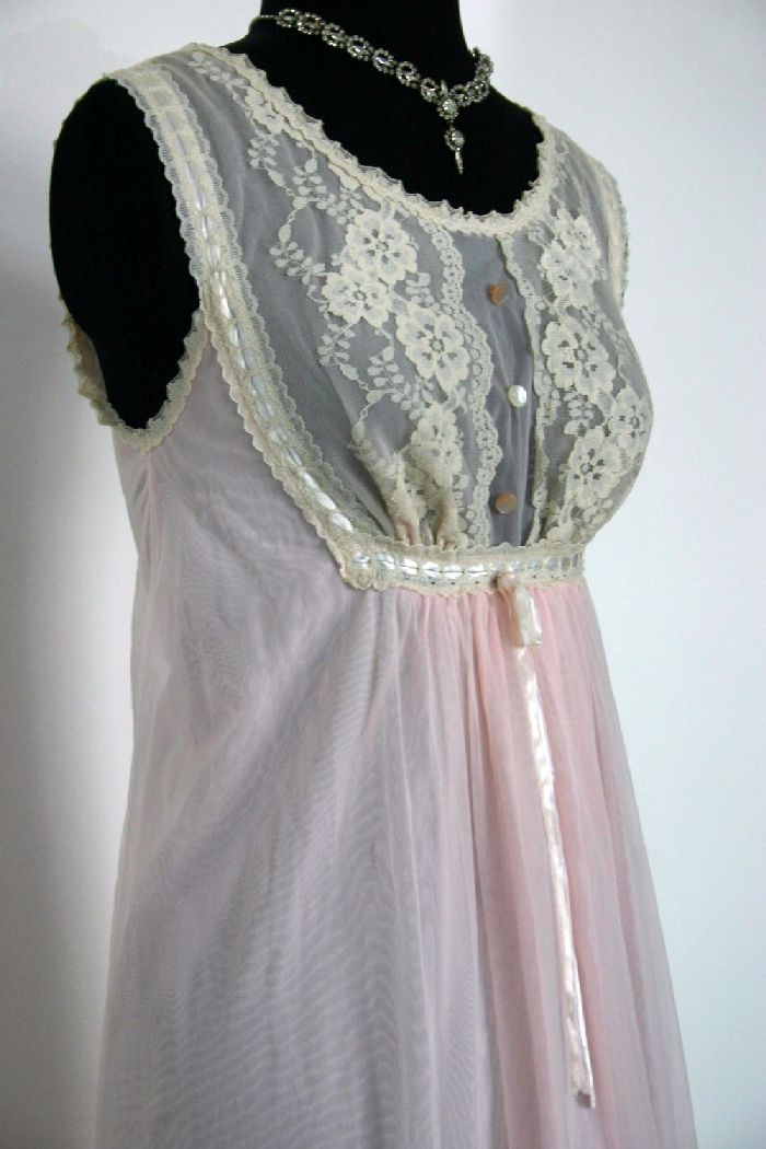 Vintage 60's Long Pink Chiffon Gilead Gown