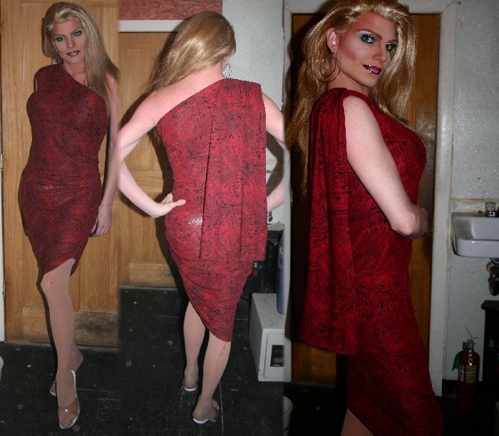 Black and Red one shoulder Dress