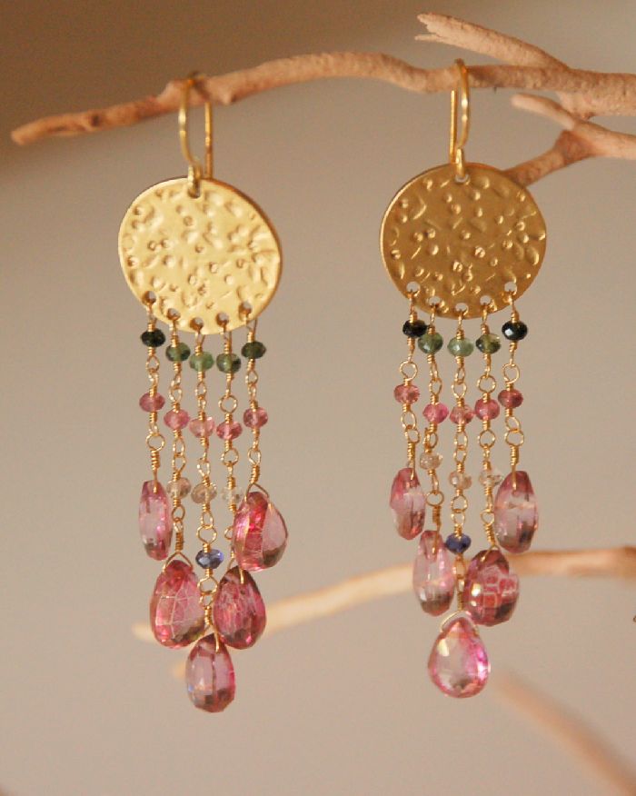 Tourmaline & Mystic Quartz Earrings