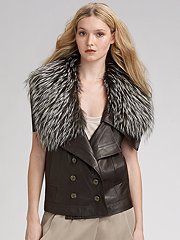 Robert Rodriguez Leather Vest with Fur