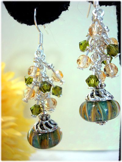 Lampwork Crystal Earrings
