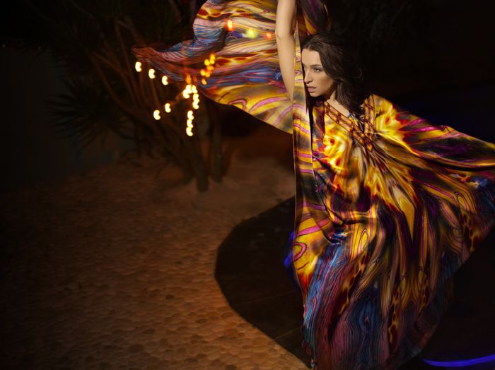 Colin Heaney Siren silk satin kaftan