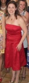 Hot Red Silk Party Dress
