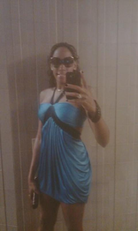 baby blue and black dress 