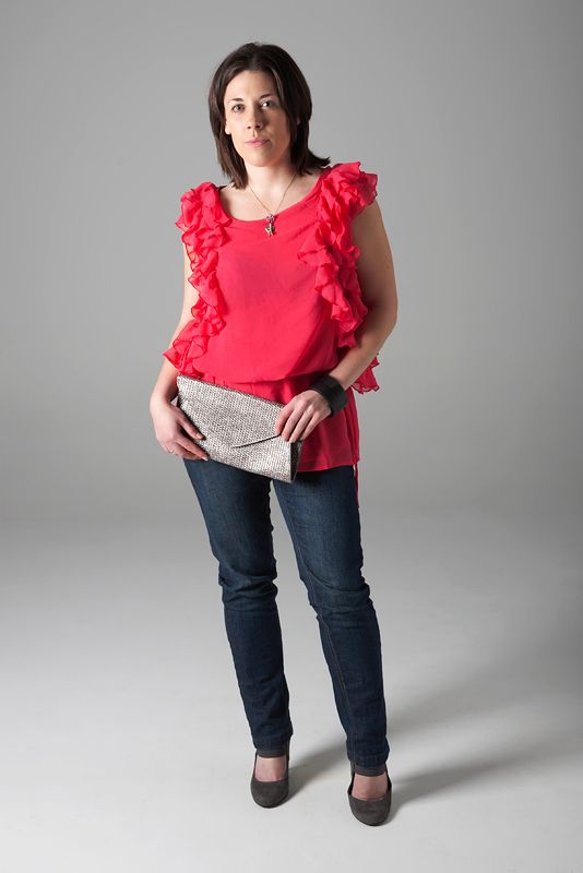 Hot Colour Block Trend - Coral ruffles