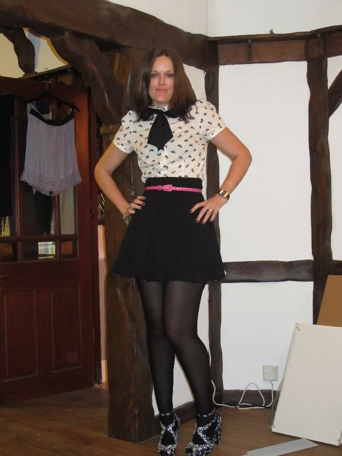 high waisted mini skirt